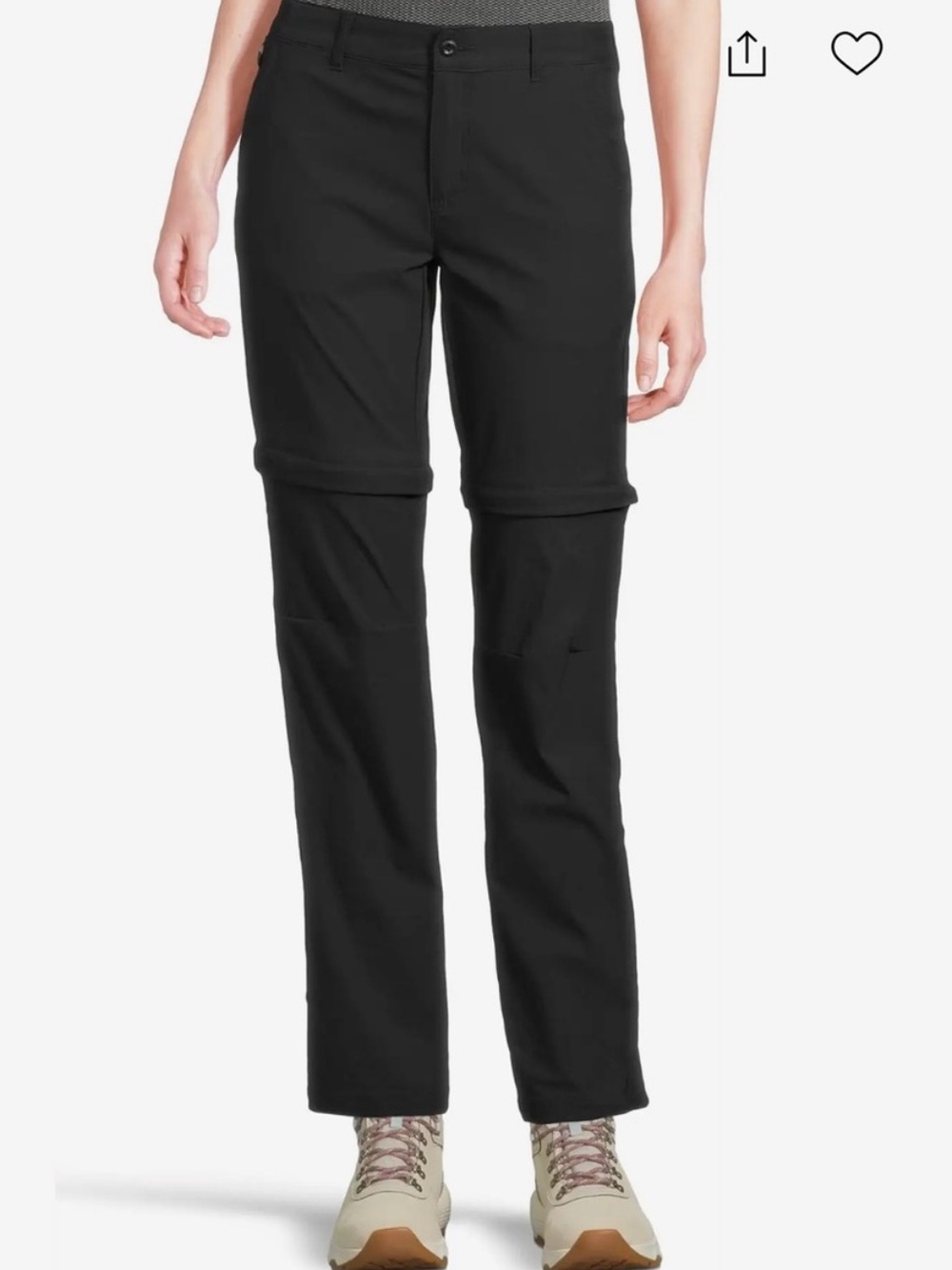 Women's Columbia Convertible Hiking Recreation Zip-Off Stretch Pants Black 4
